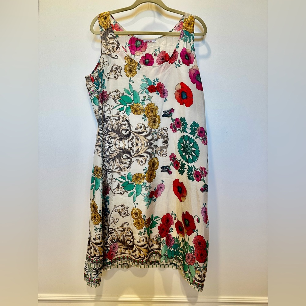 Jonny Was 100% Silk Floral Sleeveless Dress